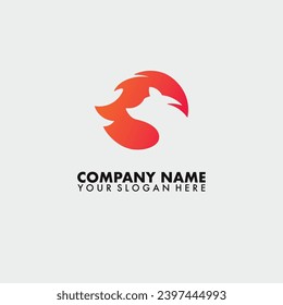 Creative moderne Illustration Feuer Flammen Fuchs Logo Symbol Symbol Design Vektor.