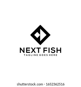 Creative modern illustration fish geometric logo icon design vector