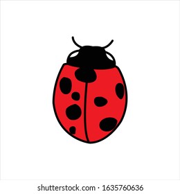 Creative modern illustration lady bug insect logo sign icon design vector animal