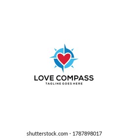 Creative modern illustration love compass logo sign icon design vector