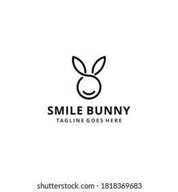 Creative modern illustration rabbit bunny animal line art logo design