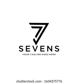 Creative modern Illustration seventy seven monogram sign geometric logo design template