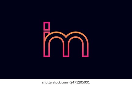 Creative And Modern IM Logo. Initial Letter IM Logo Design on Black Background.