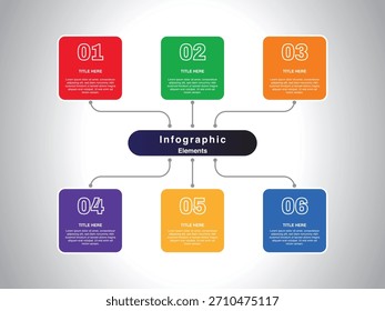 Infografía moderna y creativa con Formas únicas de gráficos, flechas de flujo y secciones estructuradas ideales para marketing, informes y narración visual.