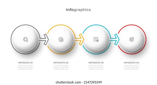 Plantilla de infografía moderna creativa. Concepto de negocio con 4 opciones o pasos. Ilustración vectorial.