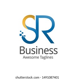 creative modern initial connected letters sr logo colorful vector