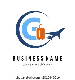 Creative Modern Initial G Letter Travel Agency, Transportation, Trip, Vacation, Tour service company. Traveler Business Logo Concept