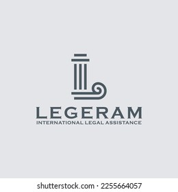 Creative modern initial L law firm logo symbol template