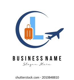 Creative Modern Initial L Letter Travel Agency, Transportation, Trip, Vacation, Tour service company. Traveler Business Logo Concept