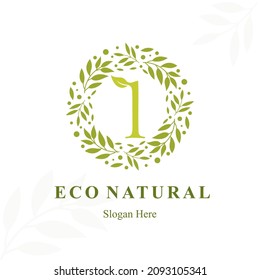 Creative Modern Initial l Letter with Circle Leaves Frame for Eco Friendly Fashion, Beauty Cosmetic, Make up, Soap, Environment Consultant Service Business Logo Vector Idea Design
