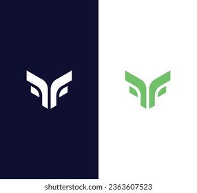 Creative Modern Initial Letter F Logo. Weißes Logo auf schwarzem Hintergrund. Für Firmenlogos geeignet. Flaches Vectorlogo-Design-Vorlagenelement