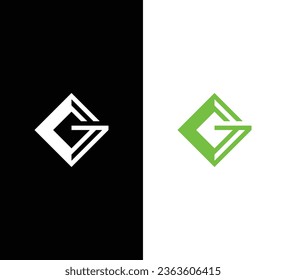 Logo Creativo Moderno De Letra Inicial G. Logo blanco sobre fondo negro. Usable para logotipos de empresas. Elemento de plantilla de diseño de logotipo de vectores planos
