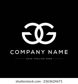 Logo Creativo Moderno De Letra Inicial G. Logo blanco sobre fondo negro. Usable para logotipos de empresas. Elemento de plantilla de diseño de logotipo de vectores planos