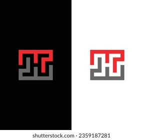 Creative Modern Initial Letter H Logo. Red Logo on Black Background. Usable for Business Logos. Flat Vector Logo Design Template Element