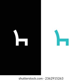 Creative Modern Initial Letter H Logo. White Logo on Black Background. Usable for Business Logos. Flat Vector Logo Design Template Element