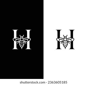 Creative Modern Initial Letter H Logo. White Logo on Black Background. Usable for Business Logos. Flat Vector Logo Design Template Element