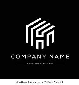 Logo De La Carta Inicial Creativa Moderna H. Logo en blanco y negro. Usable para logotipos de empresas. Elemento de plantilla de diseño de logotipo de vectores planos