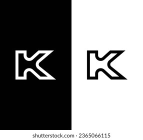 Logo Creativo Moderno De Letra Inicial K. Logo en blanco y negro. Usable para logotipos de empresas. Elemento de plantilla de diseño de logotipo de vectores planos