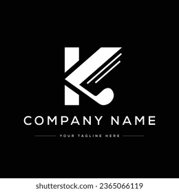 Creative Modern Initial Letter K Logo. Black and White Logo. Usable for Business Logos. Flat Vector Logo Design Template Element