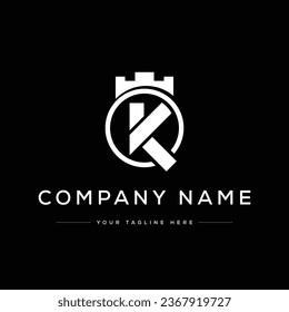 Creative Modern Initial Letter K Logo. King Logo Design. Black and White Logo. Usable for Business Logos. Flat Vector Logo Design Template Element