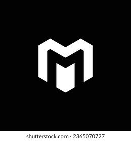 Creative Modern Initial Letter M Logo. Black and White Logo. Usable for Business Logos. Flat Vector Logo Design Template Element