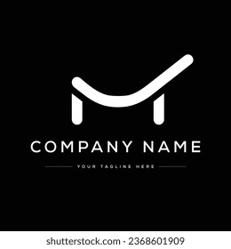 Creative Modern Initial Letter M Logo. Check Mark Letter M Logo. Black and White Logo. Usable for Business Logos. Flat Vector Logo Design Template Element