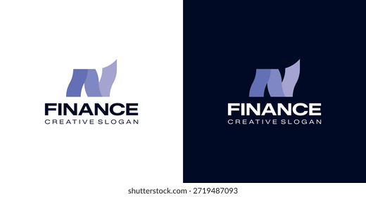 Criativo Moderno Letra Inicial N Logo Design Símbolo de Crescimento Econômico e Fin-tech Modelo Vetor