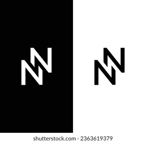 Creative Modern Initial Letter NN Logo. White Logo on Black Background. Usable for Business Logos. Flat Vector Logo Design Template Element