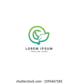 Creative and modern Initial Letter O With Leaf Luxury Logo. Green leaf logo Template vector Design