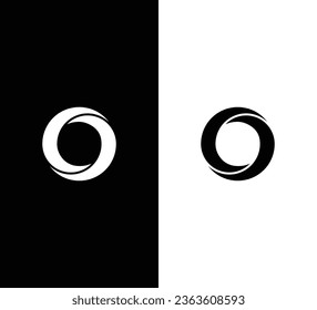 Creative Modern Initial Letter O Logo. White Logo on Black Background. Usable for Business Logos. Flat Vector Logo Design Template Element