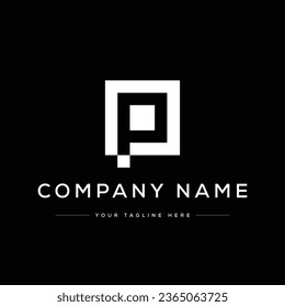 Creative Modern Initial Letter P Logo. Black and White Logo. Usable for Business Logos. Flat Vector Logo Design Template Element