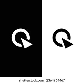Creative Modern Initial Letter Q Logo. Black and White Logo. Usable for Business Logos. Flat Vector Logo Design Template Element