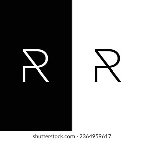 Creative Modern Initial Letter R Logo. Black and White Logo. Usable for Business Logos. Flat Vector Logo Design Template Element