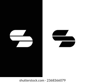 Logo De La Carta Inicial Creativa Moderna S. Logo en blanco y negro. Usable para logotipos de empresas. Elemento de plantilla de diseño de logotipo de vectores planos