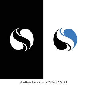 Creative Modern Initial Letter S Logo. Black and White Logo. Usable for Business Logos. Flat Vector Logo Design Template Element