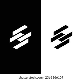 Creative Modern Initial Letter S Logo. Black and White Logo. Usable for Business Logos. Flat Vector Logo Design Template Element