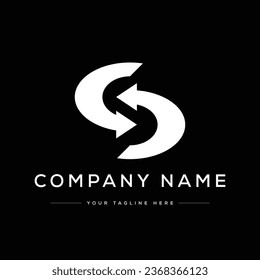 Creative Modern Initial Letter S Logo. Black and White Logo. Usable for Business Logos. Flat Vector Logo Design Template Element