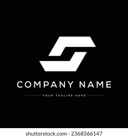 Logo De La Carta Inicial Creativa Moderna S. Logo en blanco y negro. Usable para logotipos de empresas. Elemento de plantilla de diseño de logotipo de vectores planos