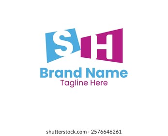 Creative modern initial letter SH logo vector