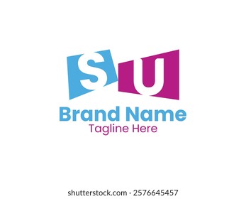 Creative modern initial letter SU logo vector