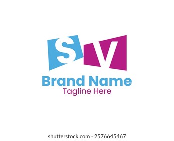 Creative modern initial letter SV logo vector