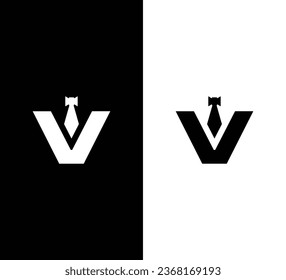 Logo Creativo Moderno De Letra Inicial V Tai. Logotipo V. Logo en blanco y negro. Usable para logotipos de empresas. Elemento de plantilla de diseño de logotipo de vectores planos