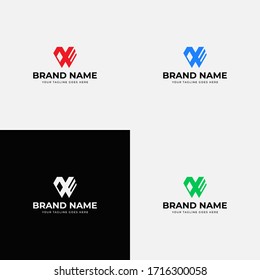 Creative modern initial w letter logo design vector template. Professional letter w icon design for business or corporate identity with color variation.