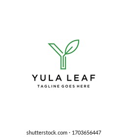 Creative modern Initial Y with nature Leaf sign logo design