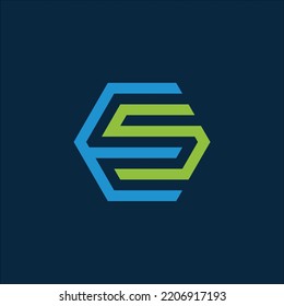 Creative modern Initials ES Hexagon logo vector