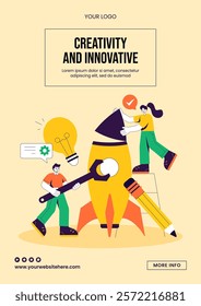 Creative and Modern Innovative Flat Cartoon Social Media Templates for Modern Illustration