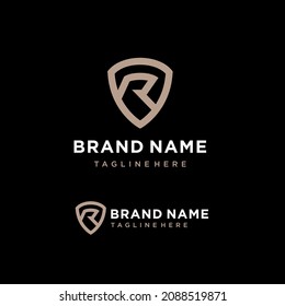 Logo de la creativa carta íntima. Plantilla de logotipo Escudo