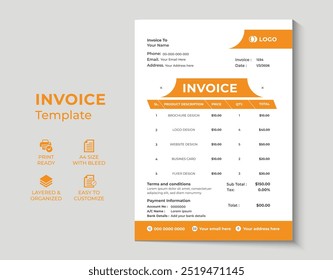 Creative modern invoice design template