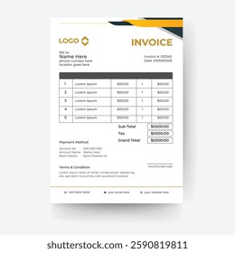 creative and modern invoice design template ready to print