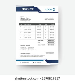 creative and modern invoice design template ready to print